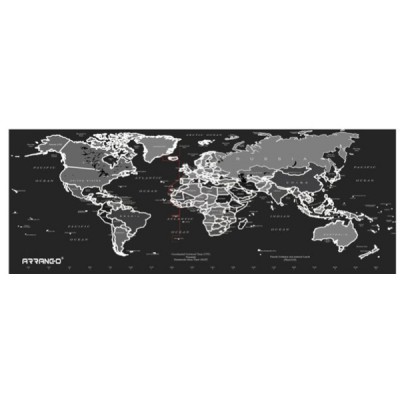 Αντιολισθητικό Mouse Pad με Απεικόνιση Παγκόσμιου Χάρτη 80x30cm Μαύρο