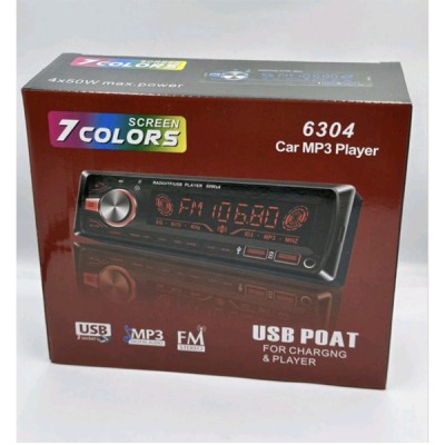 6304 MP3 Player Ηχοσύστημα Αυτοκινήτου  4x50W Universal 1DIN Bluetooth με Μικρόφωνο - Ραδιόφωνο - USB - AUX - SD