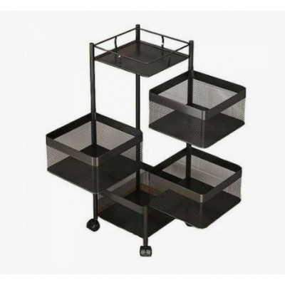 Τρόλεϊ Κουζίνας Μεταλλικό 4 Θέσεων & 1 Ράφι 27x27x78,5cm  Next