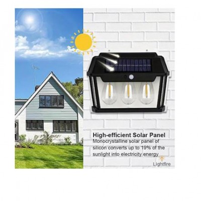 FOYU Αδιάβροχο Επιτοίχιο Ηλιακό Φωτιστικό 114 LED 30W Εξωτερικού Χώρου με Αισθητήρα Κίνησης - 3 Λειτουργίες Φωτισμού & Ευρυγώνιο Φωτισμό 160º
