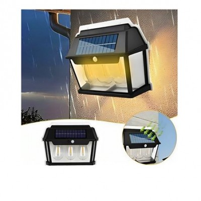 FOYU Αδιάβροχο Επιτοίχιο Ηλιακό Φωτιστικό 114 LED 30W Εξωτερικού Χώρου με Αισθητήρα Κίνησης - 3 Λειτουργίες Φωτισμού & Ευρυγώνιο Φωτισμό 160º