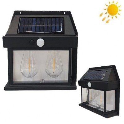 Ηλιακό Φωτιστικό LED 3W με 3 Λάμπες – Μαύρο Solar Interaction Wall Lamp BK-888-3