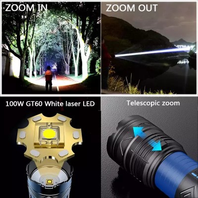 Επαγγελματικός Φακός Led 90Watt KLS-10009 με Εμβέλεια 1000 Μέτρα και Φωτεινότητα 10000LM