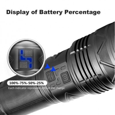 Επαγγελματικός Φακός Led 90Watt KLS-10009 με Εμβέλεια 1000 Μέτρα και Φωτεινότητα 10000LM