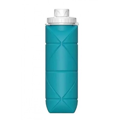 Πτυσσόμενο Μπουκάλι Νερού 600ml 7×24,5cm Σιλικόνης – Σκούρο Πράσινο