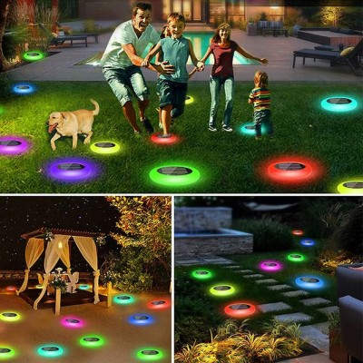 Σετ 2 Τεμαχίων Led Ηλιακά Φωτιστικά με Πάσαλο σε Σχήμα Ufo