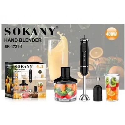 Μπλέντερ Χειρός με Ανοξείδωτη Ράβδο 400W Sokany SK-1721-4 Μαύρο