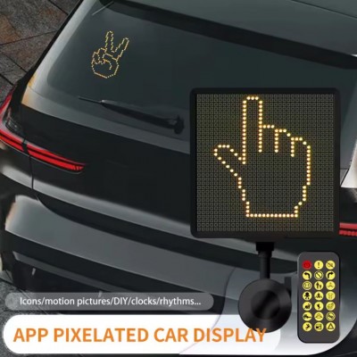 LED Smart Screen Pixel Οθόνη για το Πίσω Τζάμι του Αυτοκινήτου με Βεντούζα Στήριξης 32x32cm
