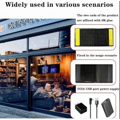 LED Εύκαμπτη Οθόνη Πάνελ - Πινακίδα Bluetooth με Προσαρμοσμένο Κείμενο και Κινούμενη Εικόνα μέσω App 10×37εκ