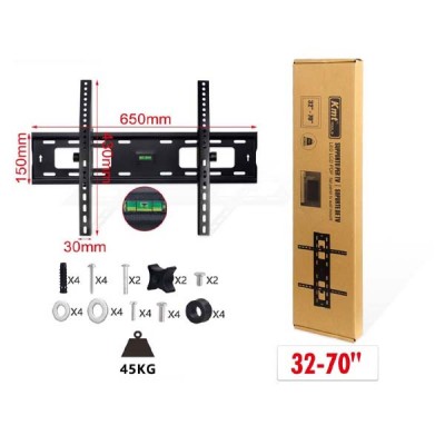 Επιτοίχια Μεταλλική Βάση Τηλεόρασης 32" έως 70" με Ενσωματωμένο Αλφάδι