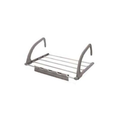 Μεταλλική Απλώστρα Ρούχων για Κάγκελο 32x50cm Αλουμινίου με Πλαστικές Λεπτομέρειες, Πτυσσόμενη