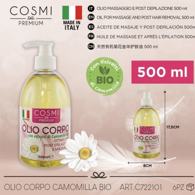 Cosmi Premium Λάδι Σώματος με Εκχύλισμα Χαμομηλιού Dispenser 500ml
