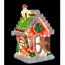 Χριστουγεννιάτικο Διακοσμητικό Gingerbread House  Πήλινο με Φως και Μουσική - Κόκκινο (15x9x8.5cm)