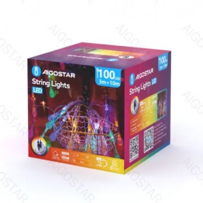 Χριστουγεννιάτικα Λαμπάκια Ρεύματος σε Σχήμα Σταλακτίτη με Διάφανο Καλώδιο 10m με Πολύχρωμο Φωτισμό και 8 Προγράμματα Λειτουργίας 30086