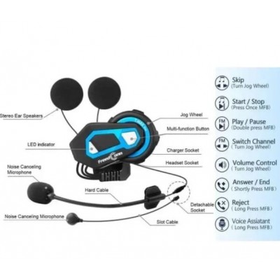 Ασύρματη Ενδοεπικοινωνία για Κράνος με Bluetooth Headset για έως 6 Xρήστες T-MAX PRO