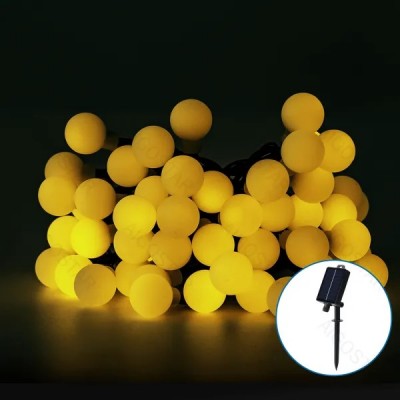Ηλιακά Χριστουγεννιάτικα Bubble Λαμπάκια LED Εξωτερικού Χώρου με Φωτοβολταϊκό Πάνελ - 10m Κίτρινου Φωτισμού 2700Κ Aigostar