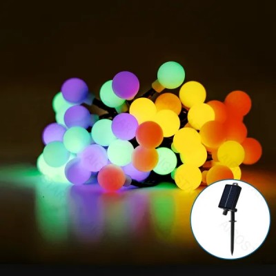 Ηλιακά Χριστουγεννιάτικα Bubble Λαμπάκια LED Εξωτερικού Χώρου με Φωτοβολταϊκό Πάνελ - 10m Πολύχρωμου Φωτισμού Aigostar
