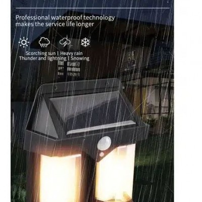 LED Ηλιακό Επαναφορτιζόμενο Επιτοίχιο Φωτιστικό 10W με Αισθητήρα Κίνησης & Ψυχρό Λευκό Φωτισμό