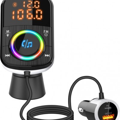 Ταχυφορτιστής Αυτοκινήτου LCD Bluetooth 5.0 FM Mp3 Player Handsfree Car Kit