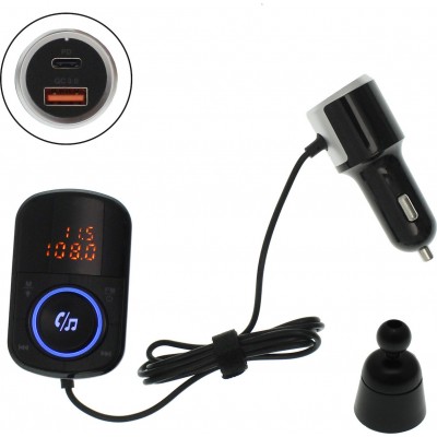 Ταχυφορτιστής Αυτοκινήτου LCD Bluetooth 5.0 FM Mp3 Player Handsfree Car Kit