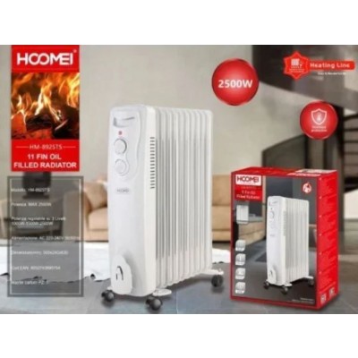 Ηλεκτρικό Καλοριφέρ Λαδιού 2500W με 3 Επίπεδα Ρύθμισης Θερμότητας - Hoomei