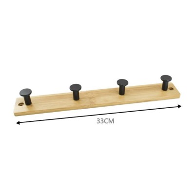 Ξύλινη Κρεμάστρα Τοίχου 4 Θέσεων 33cm