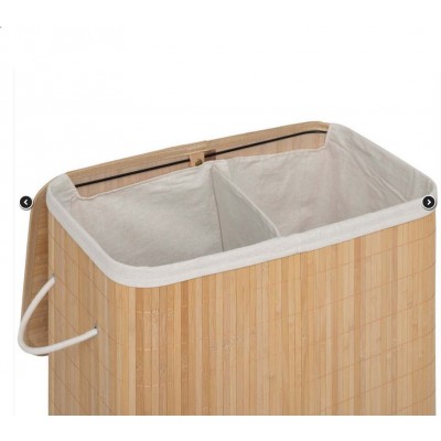 Καλάθι Απλύτων 2 Θέσεων 100L 52x32x63cm Bamboo