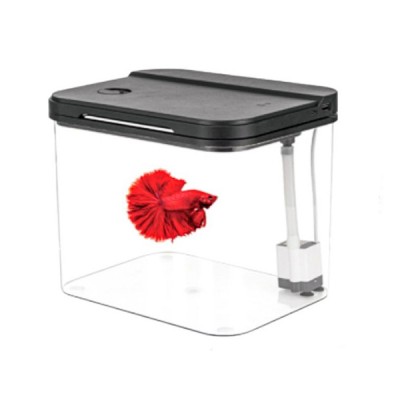 Πλαστικό Ενυδρείο Γραφείου με Φίλτρο & LED Desktop Aquarium 6.5L  25x19.5x21 cm