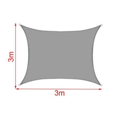 300x300cm Τετράγωνη Αδιάβροχη Πολυεστερική Τέντα - Γκρι
