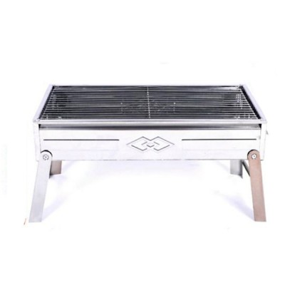 45×22.5×22cm Φορητή Ψησταριά Κάρβουνου για BBQ Ασημί