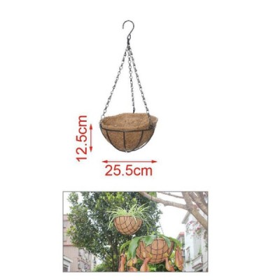 12,5 x 25.50cm Κρεμαστό Κασπώ - Μέταλλο & Φλοιός Καρύδας