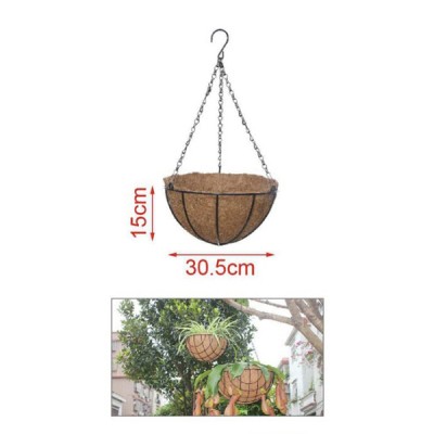 15 x 30.50cm Κρεμαστό Κασπώ - Μέταλλο & Φλοιός Καρύδας