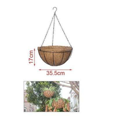 17 x 35.50cm Κρεμαστό Κασπώ - Μέταλλο & Φλοιός Καρύδας