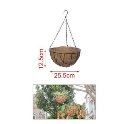 12 x 25.50cm Κρεμαστό Κασπώ - Μέταλλο & Φλοιός Καρύδας