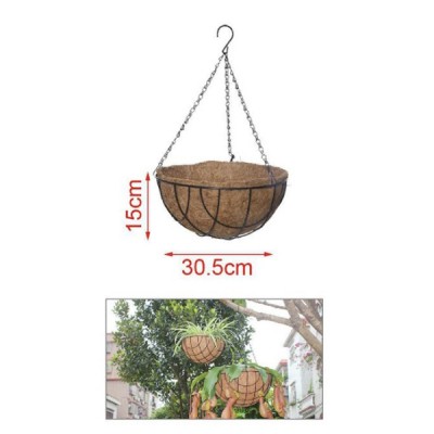 15 x 30.50cm Κρεμαστό Κασπώ - Μέταλλο & Φλοιός Καρύδας