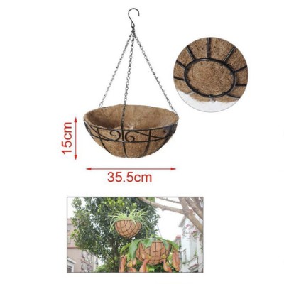 15 x 35.50cm Κρεμαστό Κασπώ - Μέταλλο & Κοκκοφοίνικας