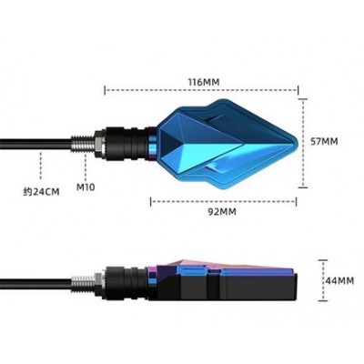 Σετ 2τμχ Φλας LED Μοτοσυκλέτας 12V 10mm με Διπλό Φωτισμό Μωβ – Κόκκινο, Πορτοκαλί