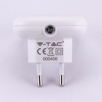 LED Φωτάκι Νυκτός Πρίζας με Αισθητήρα & 2 Θύρες USB  Θερμό Λευκό 3000K