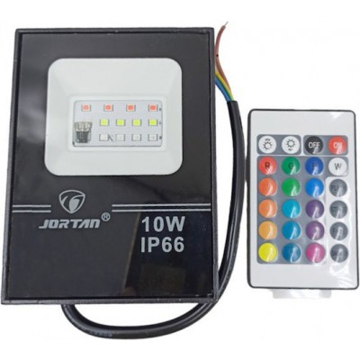 Slim RGB LED Προβολέας 10W Αδιάβροχος με Τηλεχειρισμό & Εναλλασσόμενο Πολύχρωμο Φωτισμό
