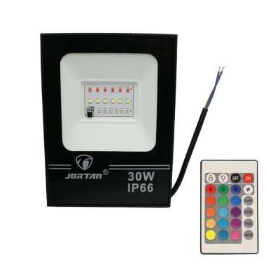 30W Slim RGB LED Προβολέας Αδιάβροχος με Τηλεχειρισμό & Εναλλασσόμενο Πολύχρωμο Φωτισμό