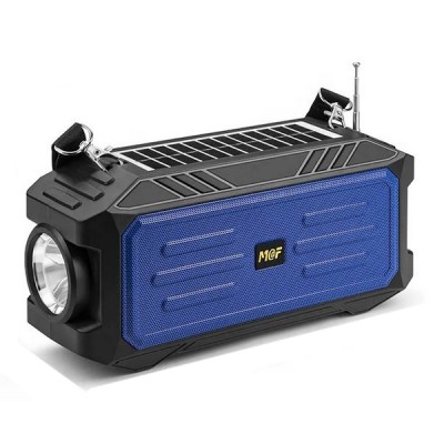 MF-102 Ηλιακό Φορητό Ηχείο 3w Bluetooth με Ψηφιακό Ραδιόφωνο AM/FM/SW, με Ηλιακό Πάνελ και Φακό