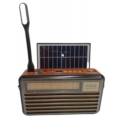 MK-193BT Ηλιακό Φορητό Ηχείο Bluetooth με Αναλογικό Ραδιόφωνο AM-FM-SW, με Ηλιακό Πάνελ και Φωτιστικο Led Usb