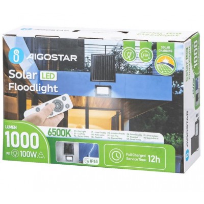 100W Αδιάβροχος Ηλιακός Προβολέας LED με Πάνελ & Τηλεχειριστήριο Aigostar
