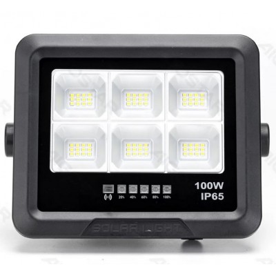 100W Αδιάβροχος Ηλιακός Προβολέας LED με Πάνελ & Τηλεχειριστήριο Aigostar