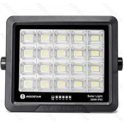 300W Αδιάβροχος Ηλιακός Προβολέας LED με Πάνελ & Τηλεχειριστήριο Aigostar