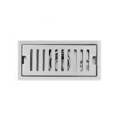 Inox Σχαράκι-Σιφώνι Αποχέτευσης 10x20cm με Διπλό Φίλτρο Συγκράτησης Σκουπιδιών