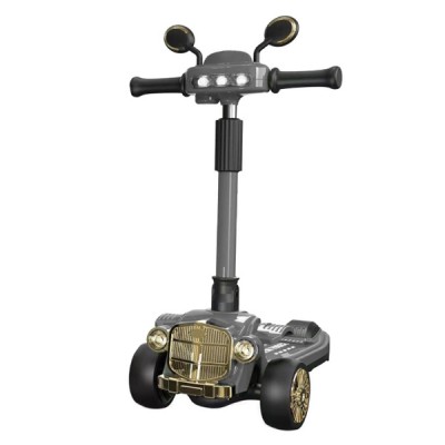 XMT-888 Παιδικό Αναδιπλούμενο Scooter - Πατίνι Retro Αυτοκίνητο με Πίσω Φρένο, Καθρέφτες και LED Φωτάκια