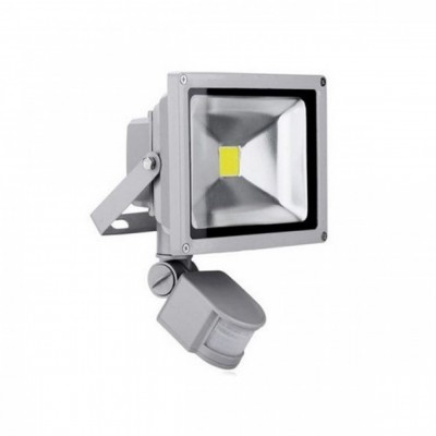 30W LED Αδιάβροχος Προβολέας Εξωτερικού Χώρου Ψυχρού Φωτισμού με Αισθητήρα Κίνησης & Φωτός & Χρονοδιακόπτη