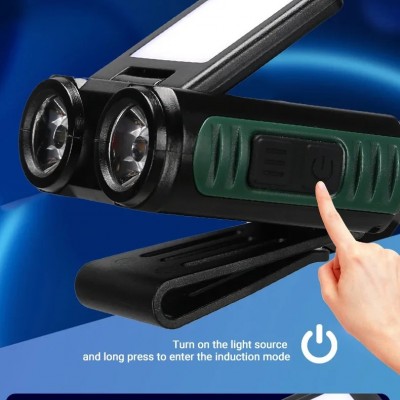 Mini Επαναφορτιζόμενος Φακός LED με Ανίχνευση Κίνησης & 5 Λειτουργίες 1200mAh