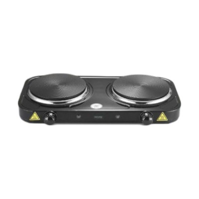 Επιτραπέζια Διπλή Εστία Εμαγιέ Μαύρη 430x220x75mm